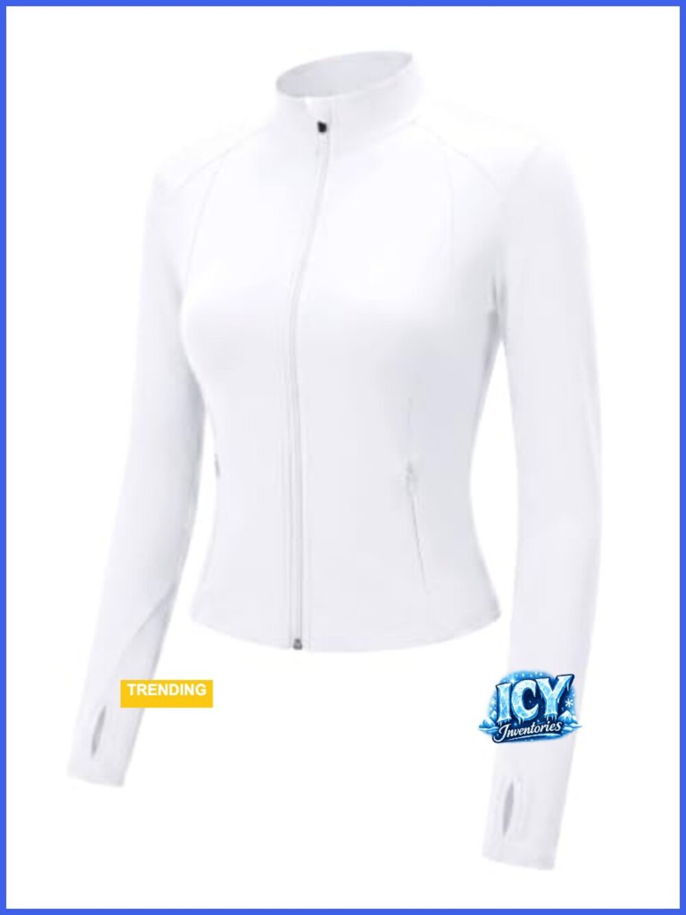 Women Lightweight Cropped Full Zip Athletic Jacket with Thumbholes
